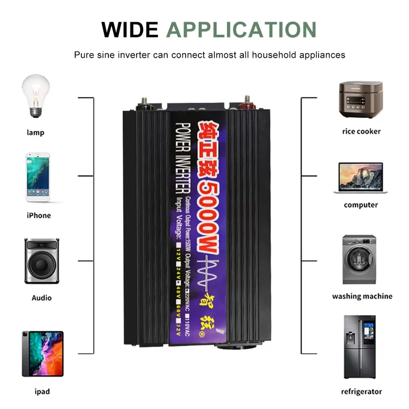 SMARAAD 5000W 12V 24V 48V DC t - Pure Sine Wave Inverter 5000W 48V 220V ulasan dan harga